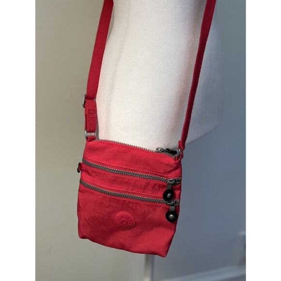 Kipling Alvar Small Mini Bag Crossbody Purse Pink Adjustable 3 Zip - Picture 2 of 6